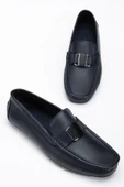 Hakiki Deri Erkek Günlük Loafer Ayakkabı Lacivert Metal Tokalı thumbnail 2