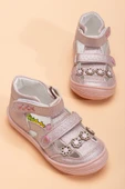 Şirinbebe Ortopedik Kız Bebek İlkadım Ayakkabı Pembe Çift Cırtlı Çiçekli thumbnail 1