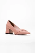 Kadın Topuklu Ayakkabı Pudra Baskılı Deri Yanyüzlü Sivri Kalıp thumbnail 4