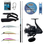 Yek Outdoor Spin Olta Seti Okuma G-Power Spin 9' 270cm 7-35 gr 2 Parça Spin Kamışı&Okuma Wave Power WP-4000A1 Olta Makinesi - 1