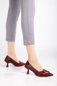 Kadın Topuklu Ayakkabı Bordo Halka Tokalı Kadeh Topuklu thumbnail 2