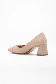 Kadın Topuklu Ayakkabı Nude Yan Fiyonklu Kalın Topuklu thumbnail 5