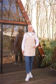 Kolsuz Cepli Çıtçıtlı Kapitone Yelek - (38-46) - 71252 - Bej - 2