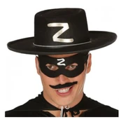 Z Logolu Yetişkin Zorro Şapkası ve Zorro Maskesi - 1