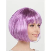 Düz Kesim Küt Parti Peruğu Rose Pembe - 1