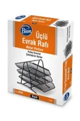 Mas Bion Perfore 3'lü Evrak Rafı Siyah - 1