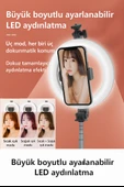 3 Modlu Ayarlanabilir LED Işıklı Selfie Halkası Makyaj ve Canlı Yayın İçin Profesyonel Aydınlatma - 5