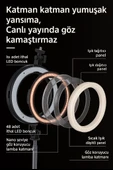3 Modlu Ayarlanabilir LED Işıklı Selfie Halkası Makyaj ve Canlı Yayın İçin Profesyonel Aydınlatma - 6
