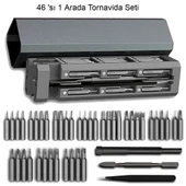 46 Parça Hassas Manyetik Tornavida Telefon PC Elektronik Cihaz Tamir Kiti Çoklu Uç Araç tamir Seti - 1