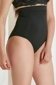 Yüksek Bel Sıkılaştırıcı Kilotlu Slip Siyah Korse - 1