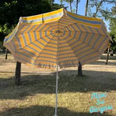 Plaj Deniz Balkon Şemsiyesi | Pamuk Kumaşlı Şemsiye | Bidonsuz| Eğilebilir |2 Metre Şemsiye - 10