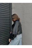 Yeni Sezon Oversize Kadın Siyah Ceket - 6