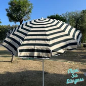 Plaj Deniz Balkon Şemsiyesi | Pamuk Kumaşlı Şemsiye | Bidonsuz| Eğilebilir |2 Metre Şemsiye - 11