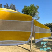 Plaj Deniz Balkon Şemsiyesi | Pamuk Kumaşlı Şemsiye | Bidonsuz| Eğilebilir |2 Metre Şemsiye - 2