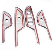 Honda Civic FC5 2017 - 2020 iç kapı kol dayama cam düğme  karbon Fiber 2 adet Ön Taraf 2 adet Arka thumbnail 8