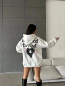 3 iplik şardonlu oversize true baskılı sweat Beyaz - 5