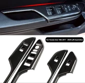 Honda Civic FC5 2017 - 2020 iç kapı kol dayama cam düğme  karbon Fiber 2 adet Ön Taraf 2 adet Arka thumbnail 6