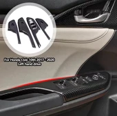 Honda Civic FC5 2017 - 2020 iç kapı kol dayama cam düğme  karbon Fiber 2 adet Ön Taraf 2 adet Arka thumbnail 4