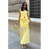 Lucky Life Kadın Yelekli Ve Pilise Etekli Triko Takım - 2