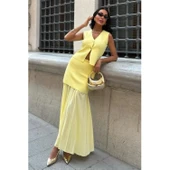 Lucky Life Kadın Yelekli Ve Pilise Etekli Triko Takım - 8