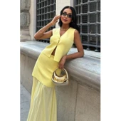 Lucky Life Kadın Yelekli Ve Pilise Etekli Triko Takım - 1