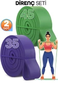 35 + 45 KG 2'li SET Barfiks Lastiği Gym Resistance Band Antrenman Kas Geliştirme Bandı - 1