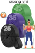 25 + 35 + 45 KG 3'lü SET Barfiks Lastiği Gym Resistance Band Antrenman Kas Geliştirme Bandı - 1