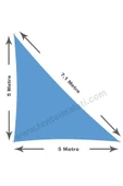 Branda Dünyası 5x5x7.1 Metre Su Geçirmez Üçgen Gölgelik Mavi Oxford Kumaş thumbnail 2