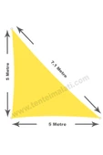 Branda Dünyası 5x5x7.1 Metre Su Geçirmez Üçgen Gölgelik Sarı Oxford Kumaş thumbnail 2