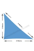 Branda Dünyası 3x4x5 Metre Su Geçirmez Üçgen Gölgelik Mavi Oxford Kumaş thumbnail 2