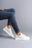 ET152 Cool Bağcıklı Keten Erkek Günlük Spor Klasik Ayakkabı BT - Beyaz thumbnail 2