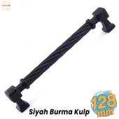 Burma Mat Siyah Metal Kulp 128 mm 12.8 cm Mobilya Çekmece Mutfak Dolabı Dolap Modern Kapak Kulpları thumbnail 1