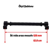 Burma Mat Siyah Metal Kulp 128 mm 12.8 cm Mobilya Çekmece Mutfak Dolabı Dolap Modern Kapak Kulpları thumbnail 2
