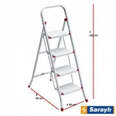 Saraylı Pratik Metal Merdiven Beyaz 4 Basamaklı - 2