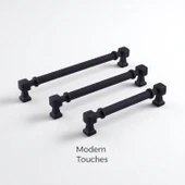 Grip Desenli Mat Siyah Metal Kulp 128 mm Mobilya Çekmece Mutfak Dolabı Dolap Modern Kapak Kulpları thumbnail 3