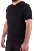 Twister Jeans 2302 Siyah Günlük Pamuklu Basıc V Yaka Erkek Tişört - 3