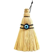 Nazar Boncuklu Mini Boy Dekoratif Çalı Süpürgesi Duvar Süsü - 1