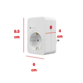 Akım & Şok Korumalı Tekli Priz Açma Kapama Düğmeli Çoçuk Korumalı Fiş 720 Joule IP20 3600 W Koruma - 3