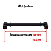 Grip Desenli Mat Siyah Metal Kulp 128 mm Mobilya Çekmece Mutfak Dolabı Dolap Modern Kapak Kulpları thumbnail 2