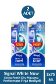 Signal White Now Extra Fresh Diş Macunu 75 ml + Performans Fırça Hediyeli 2 Adet - 1