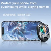 PMR FS09 Kıskaçlı Cep Telefonu Soğutucu | RGB Işıklı, Dijital Ekranlı, 3 Kademeli Fan - 2