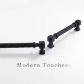 Burma Mat Siyah Metal Kulp 192 mm 19.2 cm Mobilya Çekmece Mutfak Dolabı Dolap Modern Kapak Kulpları thumbnail 3