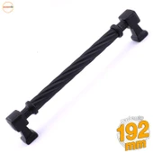 Burma Mat Siyah Metal Kulp 192 mm 19.2 cm Mobilya Çekmece Mutfak Dolabı Dolap Modern Kapak Kulpları thumbnail 1