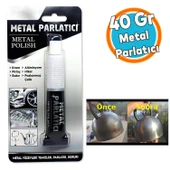 Metal Parlatıcı 40 Gram Krem Temizle Parlat Koruma Nikel Gümüş Alüminyum Bakır Prinç Cilalama 1 Adet - 1