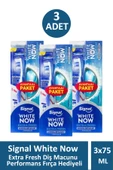 Signal White Now Extra Fresh Diş Macunu 75 ml + Performans Fırça Hediyeli 3 Adet - 1