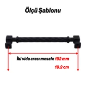 Burma Mat Siyah Metal Kulp 192 mm 19.2 cm Mobilya Çekmece Mutfak Dolabı Dolap Modern Kapak Kulpları thumbnail 2