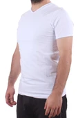 Twister Jeans 2302 Beyaz Günlük Pamuklu Basıc V Yaka Erkek Tişört - 3