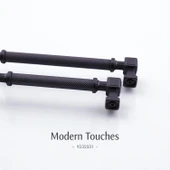Grip Desenli Mat Siyah Metal Kulp 160 mm Mobilya Çekmece Mutfak Dolabı Dolap Modern Kapak Kulpları - 7