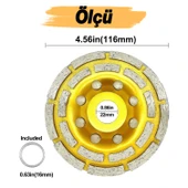 Çanak Disk Beton Mermer Granit Taşlama Elmas Yüzey Silme Temizleme Çift Sıra Segmanlı 115 mm - 2