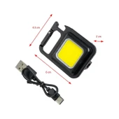 Mıknatıslı Mini Led El Feneri Anahtarlık Tipi Taşınabilir Kamp Lambası Şişe Açacağı 350 Lümen 2 Watt - 2